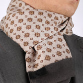 Unisex Tan Brown Soft Fashion Dress Scarves for Winter Made of Silk Blend - Amedeo Exclusive